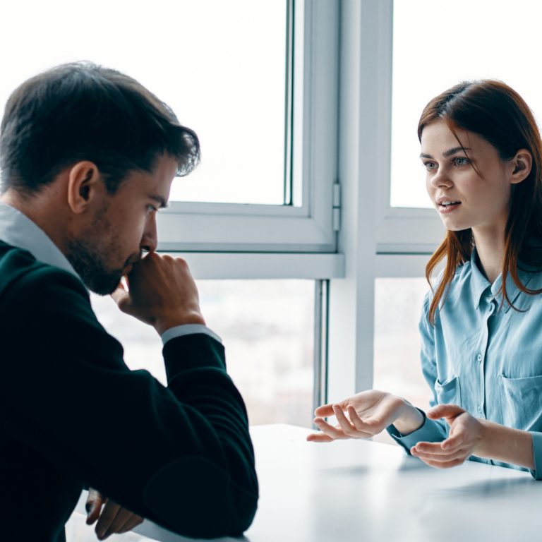 Couple having serious discussion